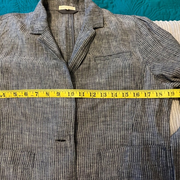 Eileen Fisher railroad stripe linen blazer - M - Picture 4 of 4